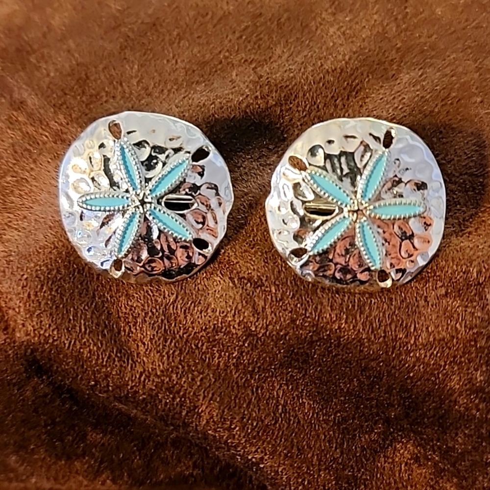 Sand dollar Clip Earrings - Picture 1 of 4